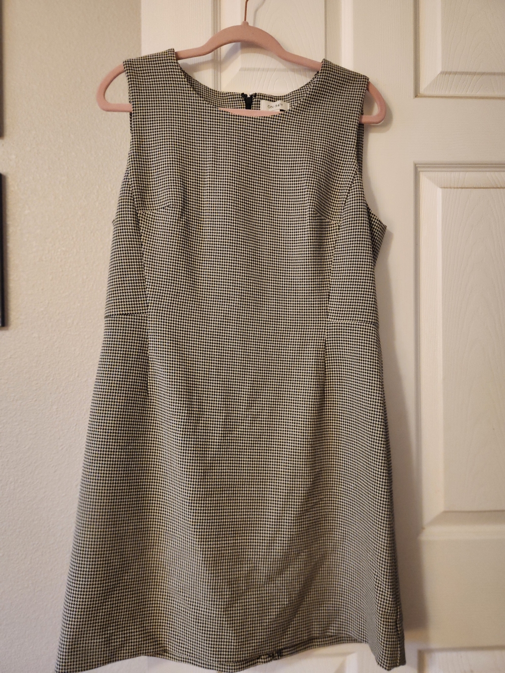 Sleeveless Mini Dress in Black and White Check